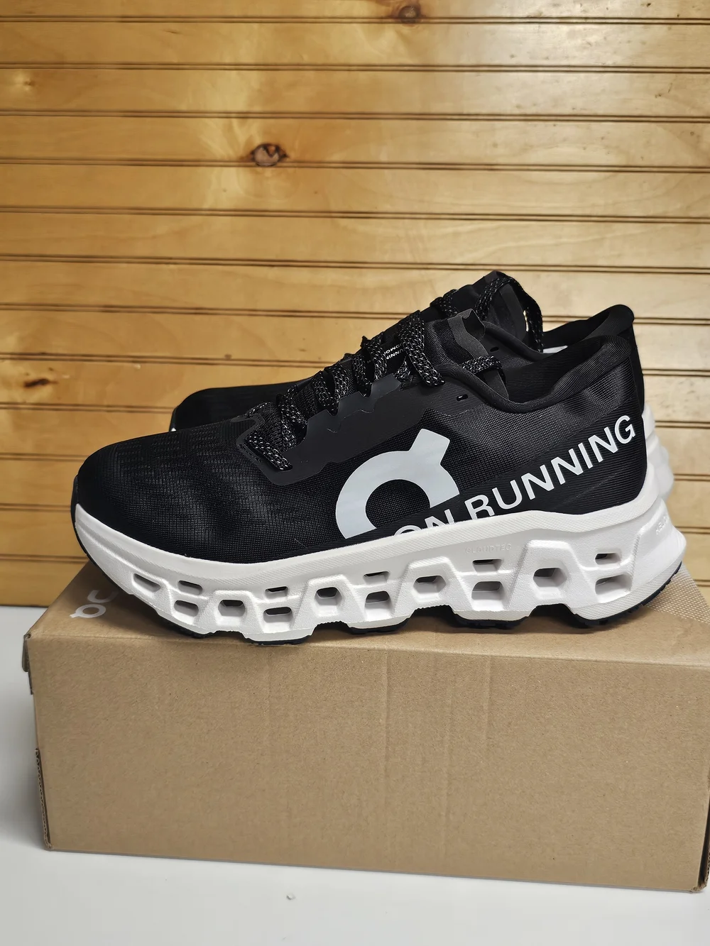On Running Men's Cloudmonster 3 Black/White Running Shoes